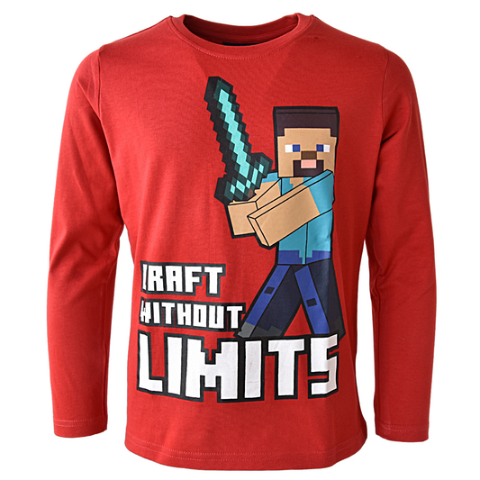 Minecraft Langarmshirt "Steve mit Diamantschwert"