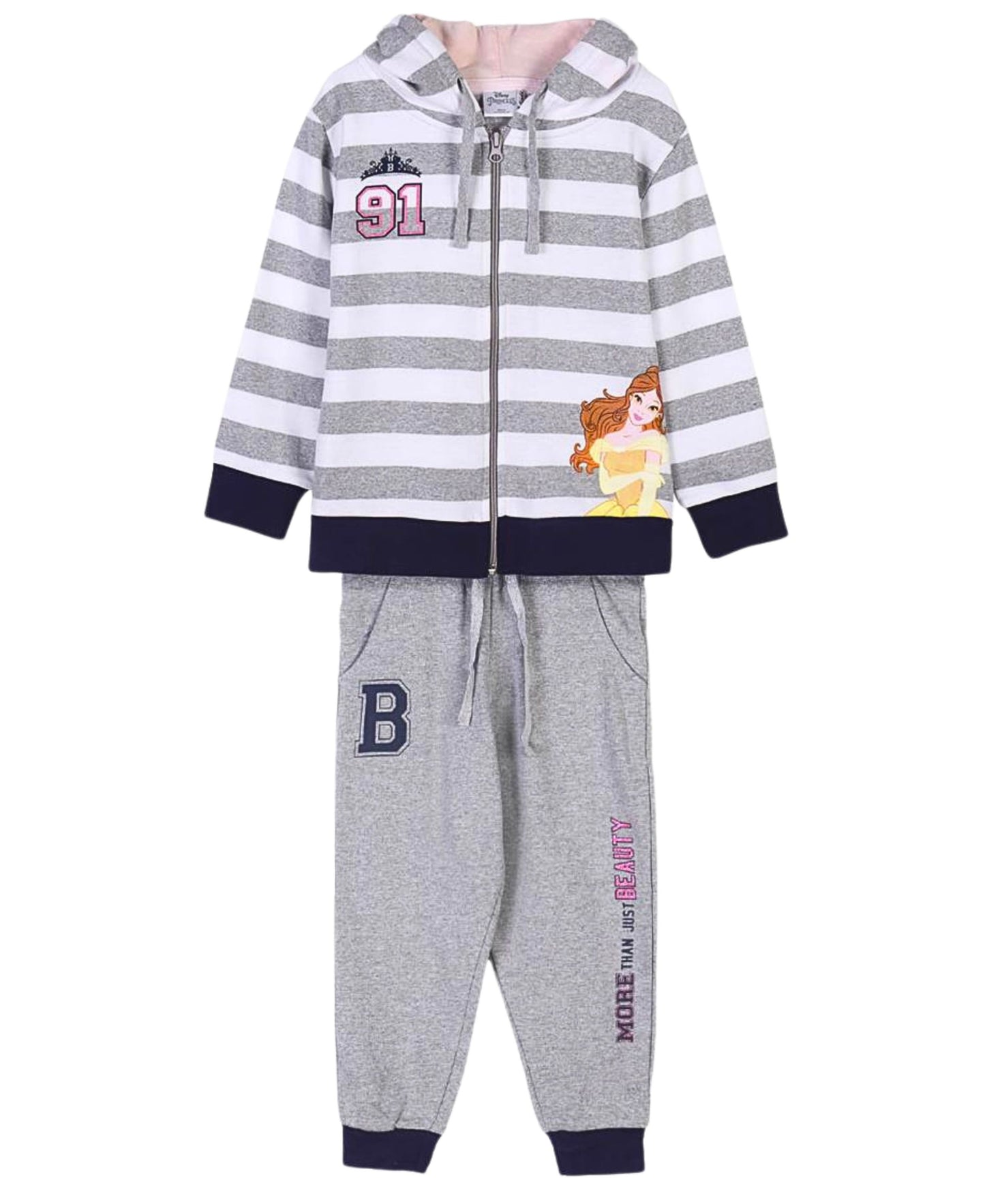 3tlg. Outfit Sweatjacke, Langarmshirt & Hose Disney Princess