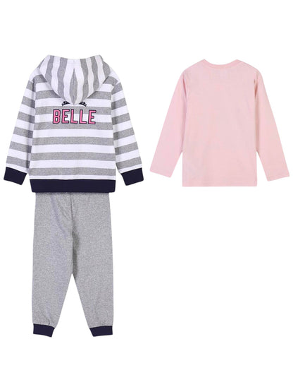 3tlg. Outfit Sweatjacke, Langarmshirt & Hose Disney Princess