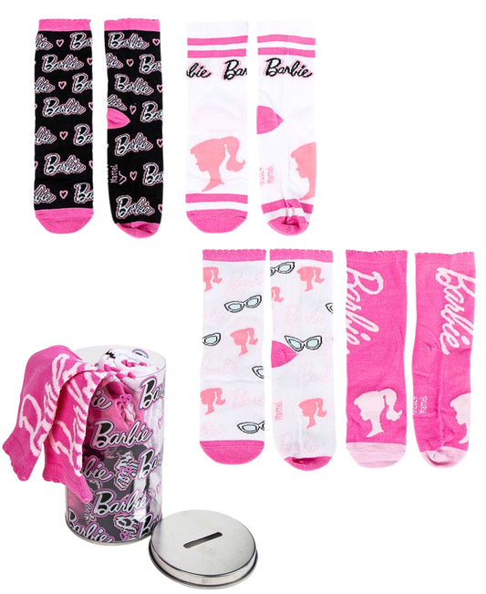 Barbie 4er - Pack Socken in Spardose Gr. 27-38