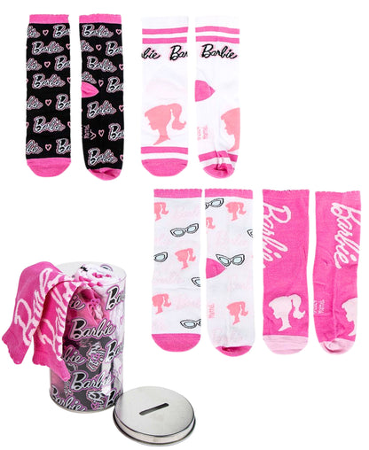 Barbie 4er - Pack Socken in Spardose Gr. 27-38