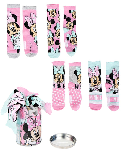 Minnie Mouse 4er - Pack Socken in Spardose Gr. 23-34