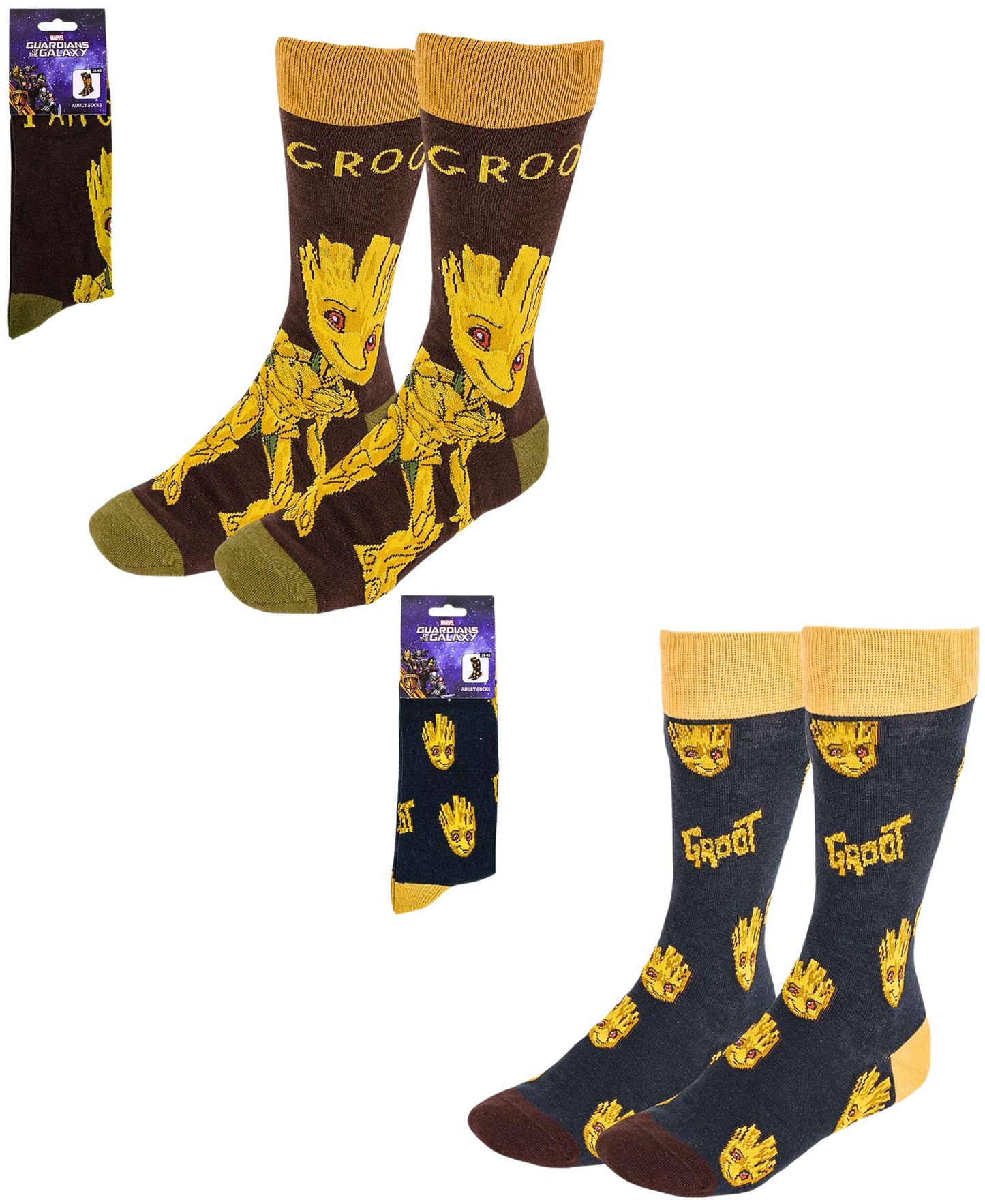 Marvel Groot - Guardians of the Galaxy  2er - Pack Socken Gr. 38-45