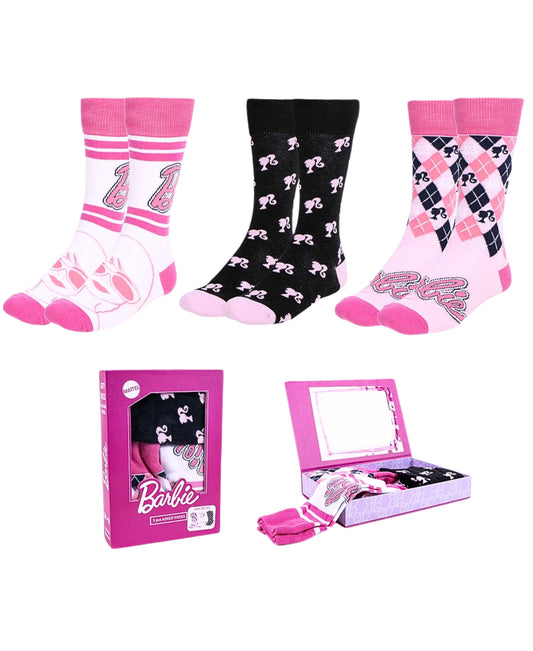 Barbie 3er - Pack Socken in Geschenkkarton Gr.36-43