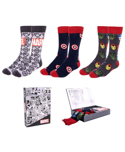 Marvel 3er - Pack Socken in Geschenkkarton Gr. 38-45