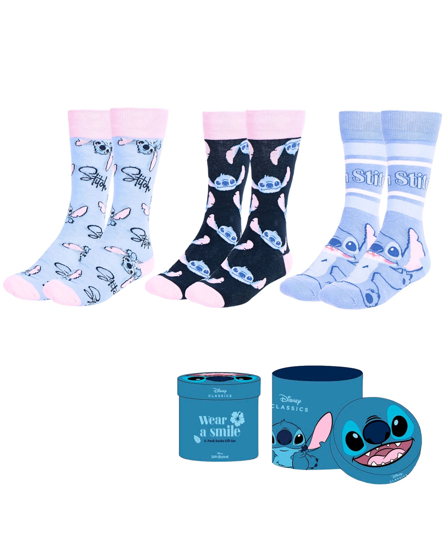 Stitch 3er - Pack Socken in Geschenkkarton Gr. 36-43