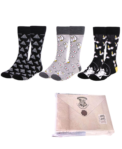 Harry Potter 3er - Pack Socken in Geschenkbox Gr. 38-45