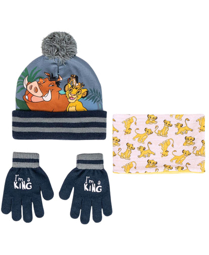 König der Löwen Winter Mütze Set 3-teilig