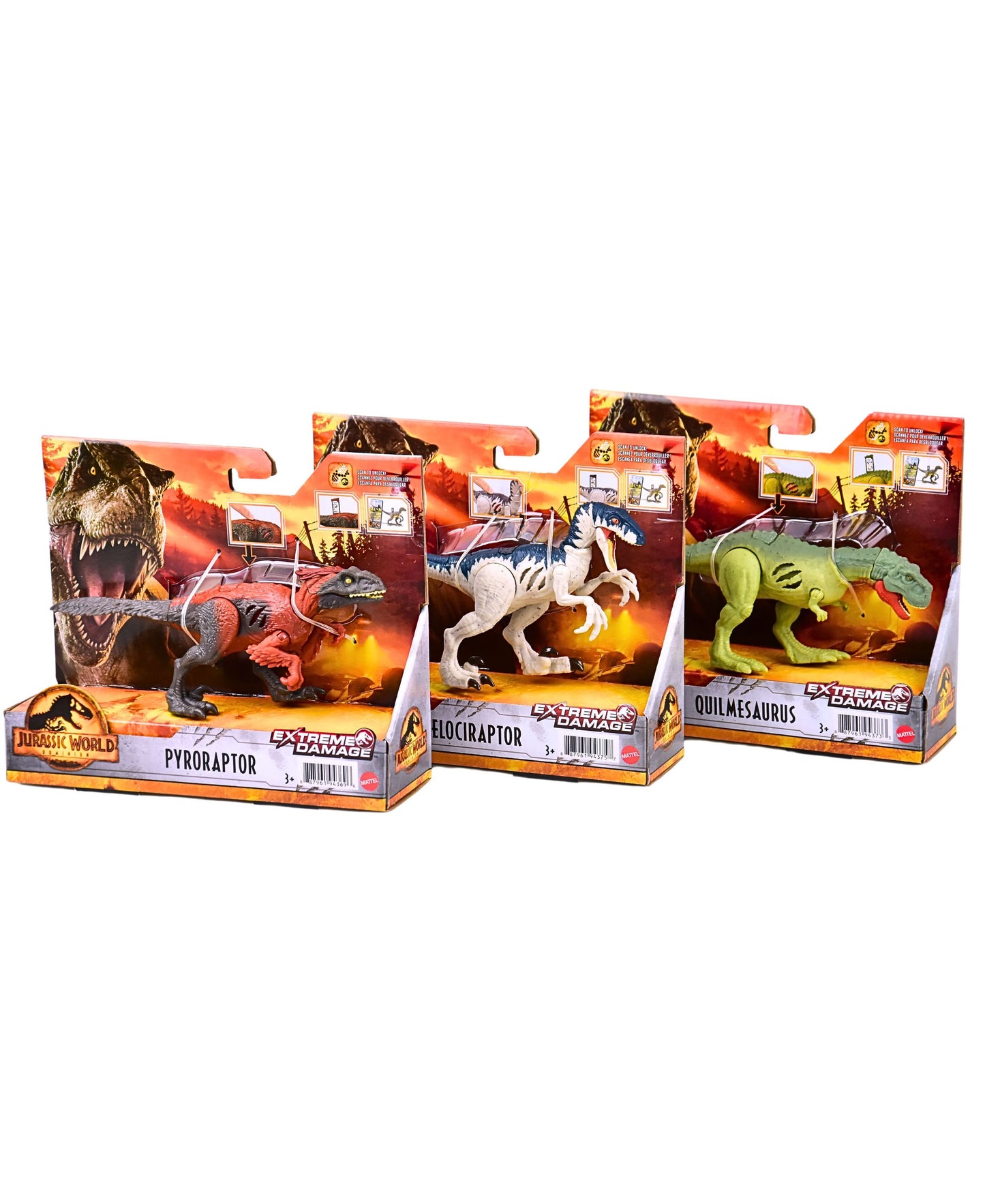 Jurassic World 3er Set Extreme Damage Dinosaurier