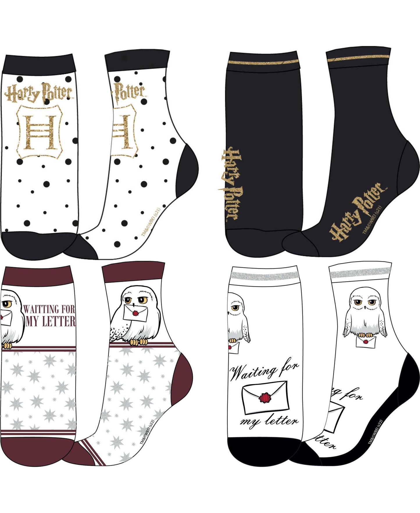 Harry Potter Kindersocken 4er - Pack Gr. 23-34