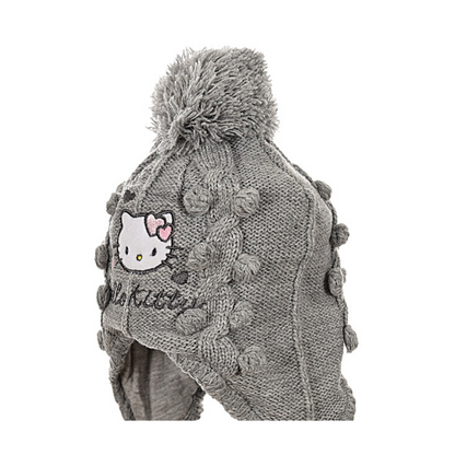 Hello Kitty Baby Mütze gestrickt mit Zöpfen