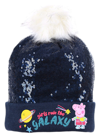 Peppa Pig Winter Set Mütze mit Pailletten & Handschuhe