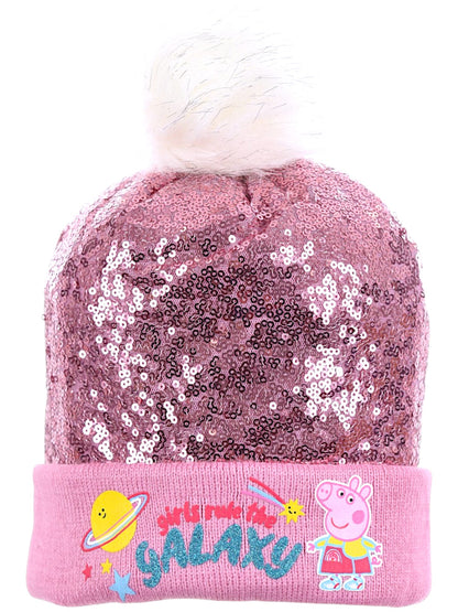 Peppa Pig Winter Set Mütze mit Pailletten & Handschuhe