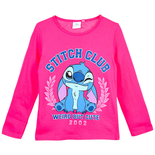 Disney Stitch Langarmshirt mit Glitzer für Mädchen Gr. 98 - 128 cm