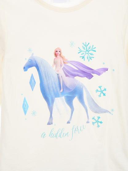 Langarmshirt Disney Frozen Elsa Mädchen mit Pferde-Print