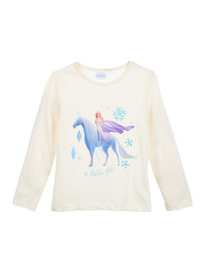 Langarmshirt Disney Frozen Elsa Mädchen mit Pferde-Print