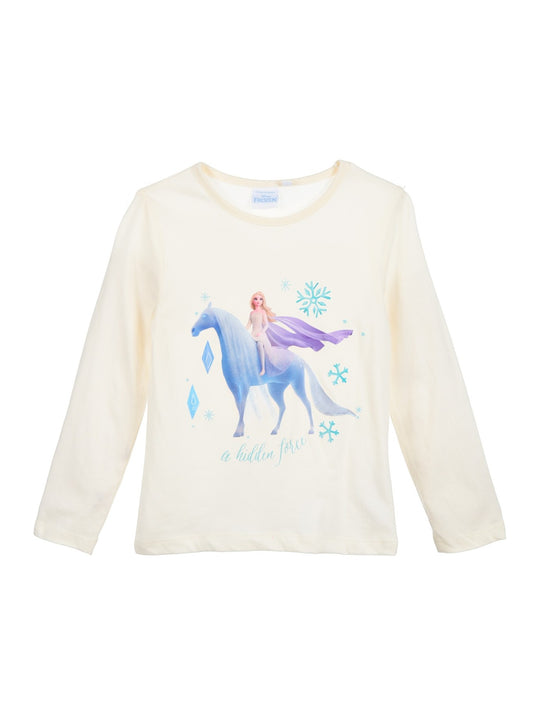 Langarmshirt Disney Frozen Elsa Mädchen mit Pferde-Print