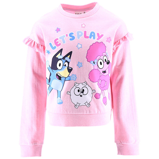 Bluey Sweatshirt für Mädchen mit Rüschendetails Gr. 98 - 116 cm