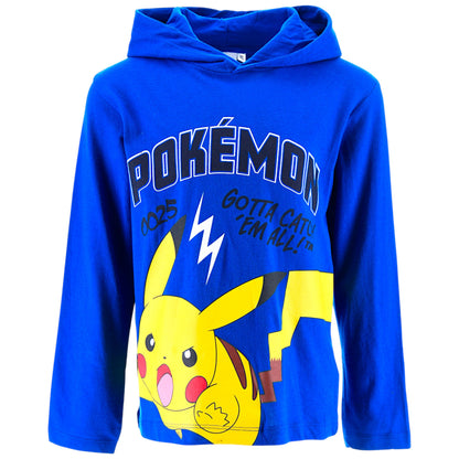 Pokémon Langarmshirt mit Kapuze für Jungen Gr. 104 - 152 cm