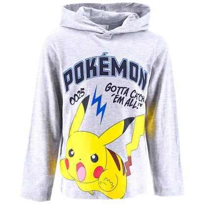 Pokémon Langarmshirt mit Kapuze für Jungen Gr. 104 - 152 cm