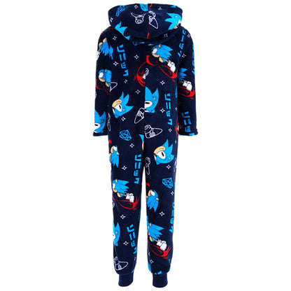 Sonic The Hedgehog Fleece Overall Schlafanzug für Jungen Gr. 104 - 140cm