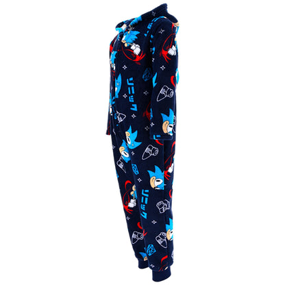 Sonic The Hedgehog Fleece Overall Schlafanzug für Jungen Gr. 104 - 140cm