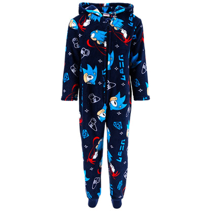 Sonic The Hedgehog Fleece Overall Schlafanzug für Jungen Gr. 104 - 140cm