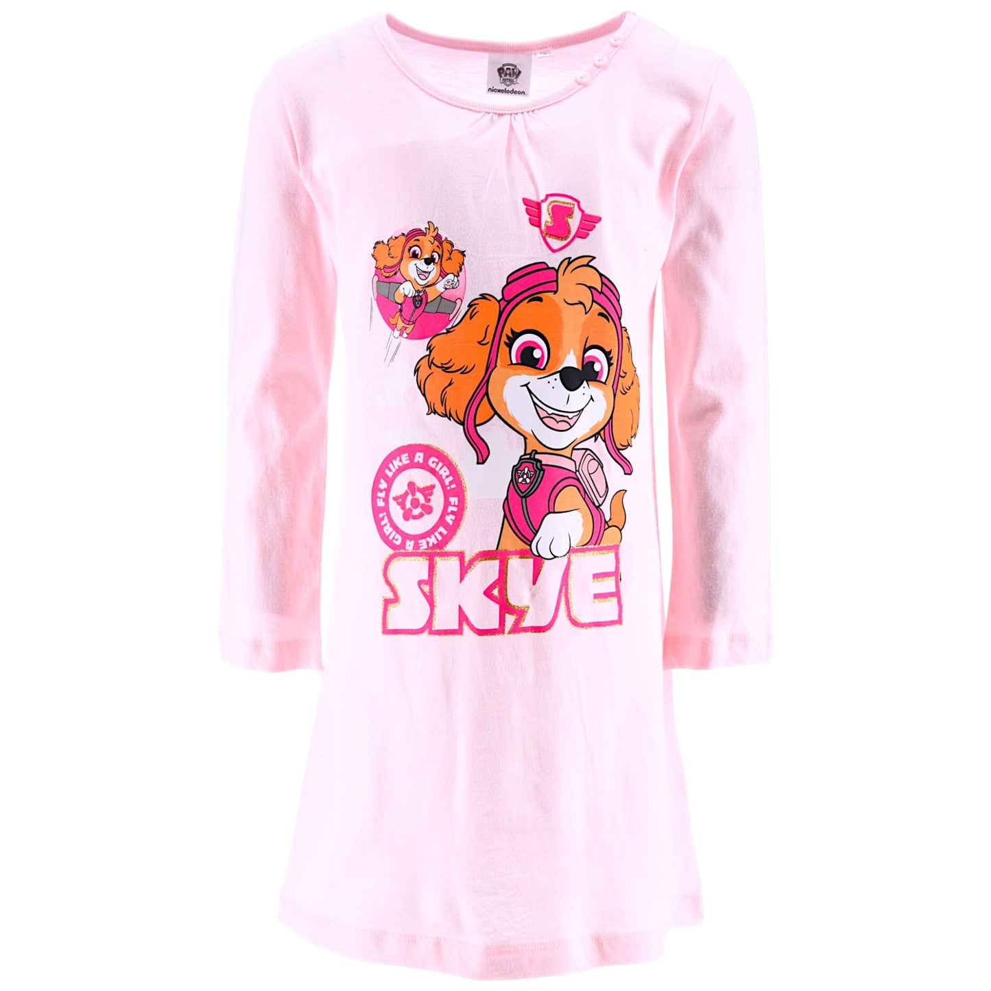 Paw Patrol Nachthemd Skye mit Glitzer Gr. 98 - 116 cm