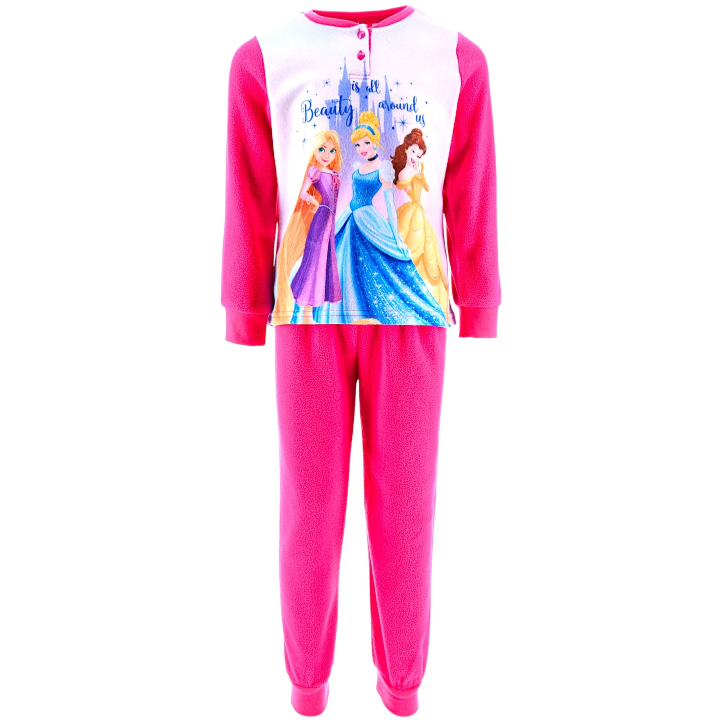 Disney Princess Fleece Schlafanzug für Mädchen Gr. 98 - 128 cm