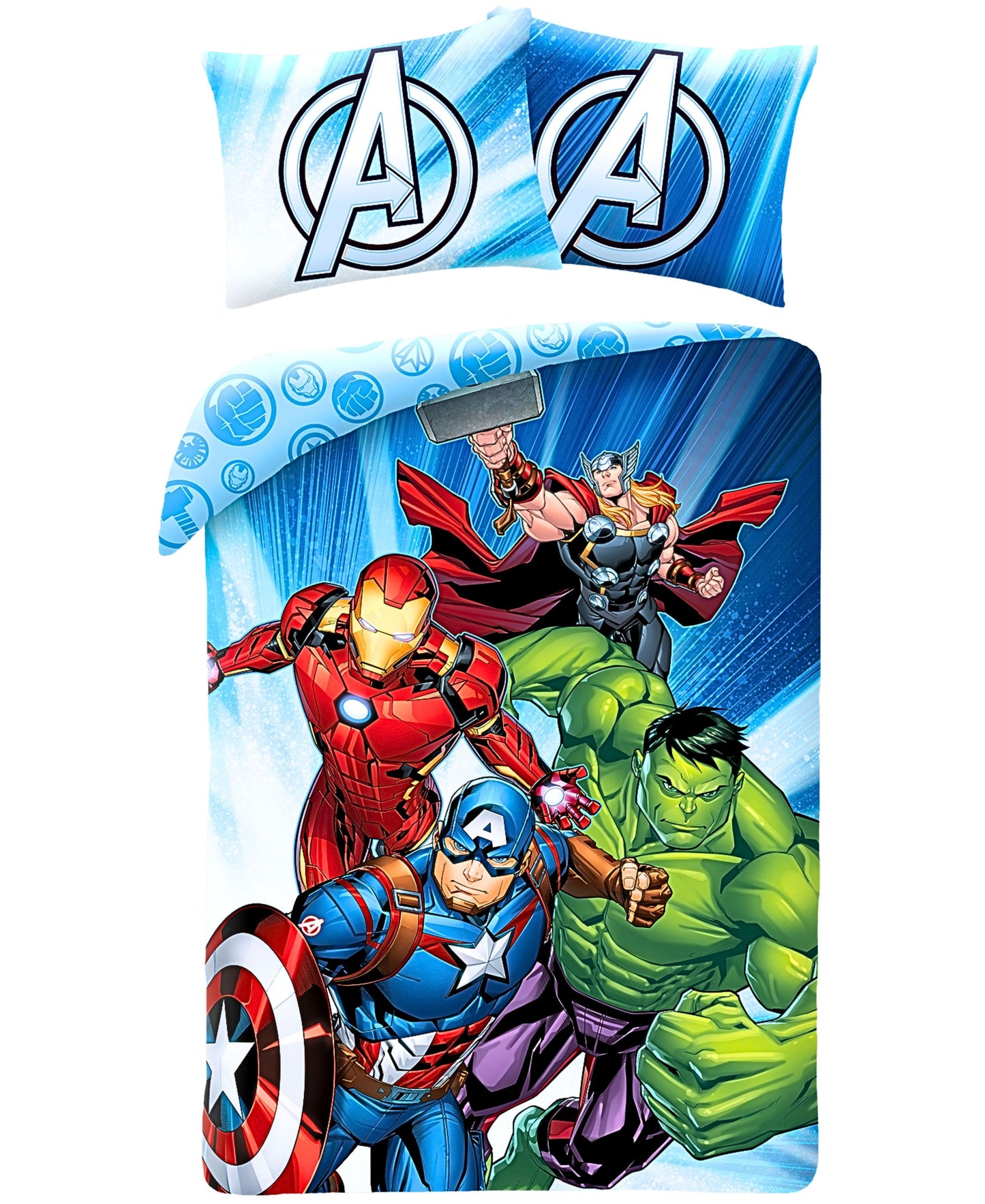 Avengers Wende-Kinderbettwäsche Set 2-tlg. 135-140 x 200 cm