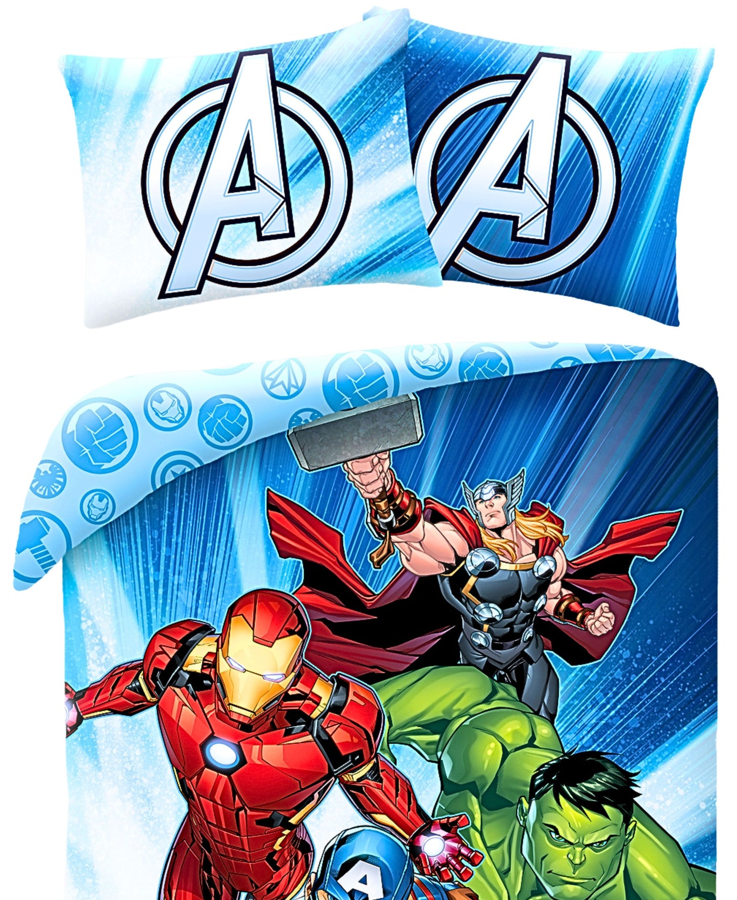 Avengers Wende-Kinderbettwäsche Set 2-tlg. 135-140 x 200 cm