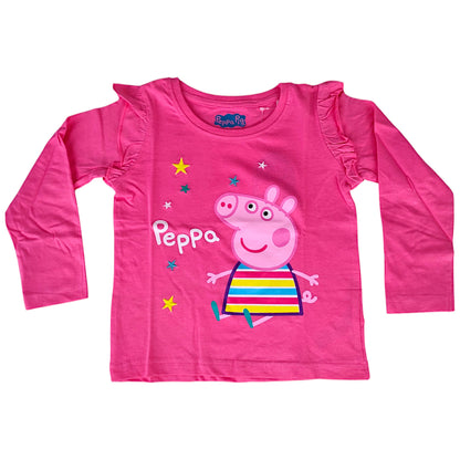 Peppa Pig Langarmshirt mit Rüschen für Mädchen Gr. 92 - 116 cm
