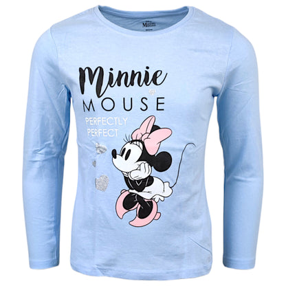 Minnie Mouse Langarmshirt mit Glitzer für Mädchen Gr. 98 - 128 cm