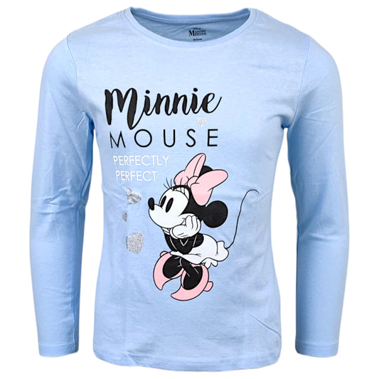Minnie Mouse Langarmshirt mit Glitzer für Mädchen Gr. 98 - 128 cm
