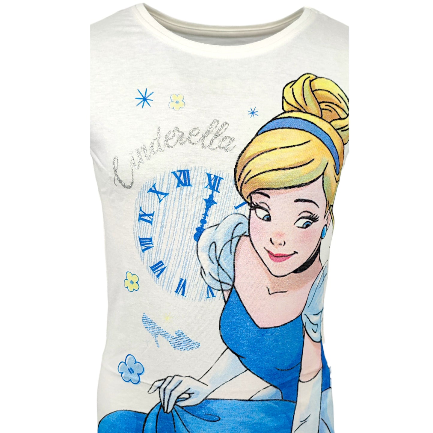 Disney Princess Langarmshirt mit Glitzer Cinderella für Mädchen Gr. 98 - 128 cm
