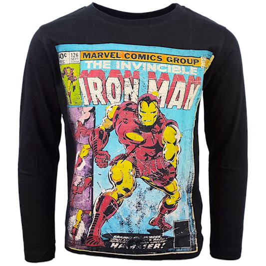 Marvel Langarmshirt Iron Man im Comic-Stil für Jungen Gr. 134 - 164 cm