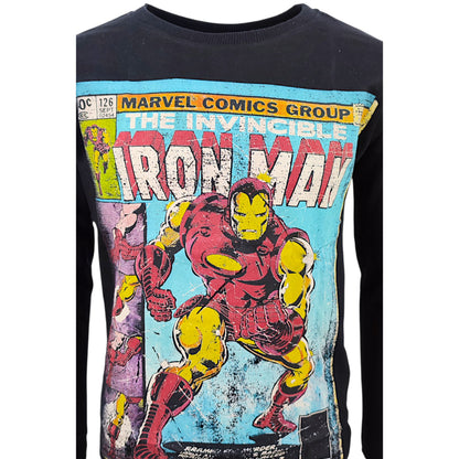 Marvel Langarmshirt Iron Man im Comic-Stil für Jungen Gr. 134 - 164 cm
