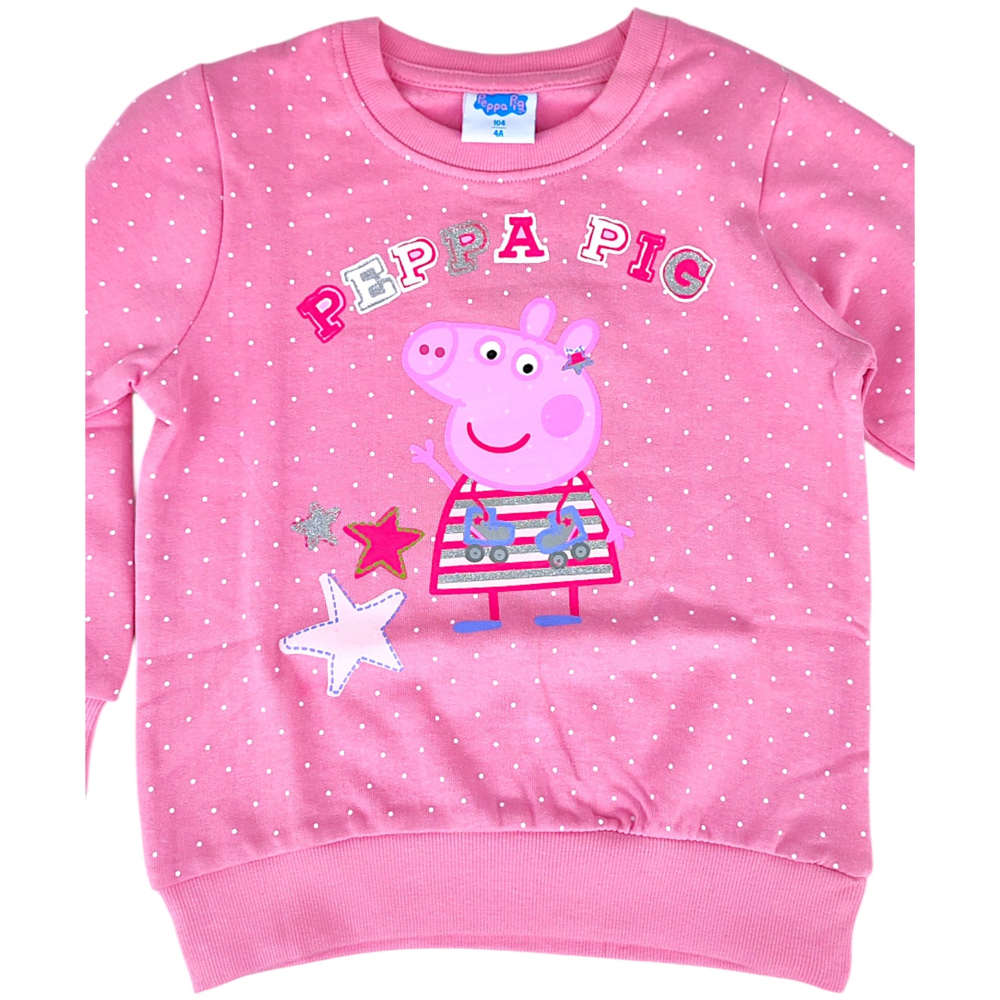 Peppa Pig Sweatshirt für Mädchen mit Glitzer Gr. 92 - 116 cm