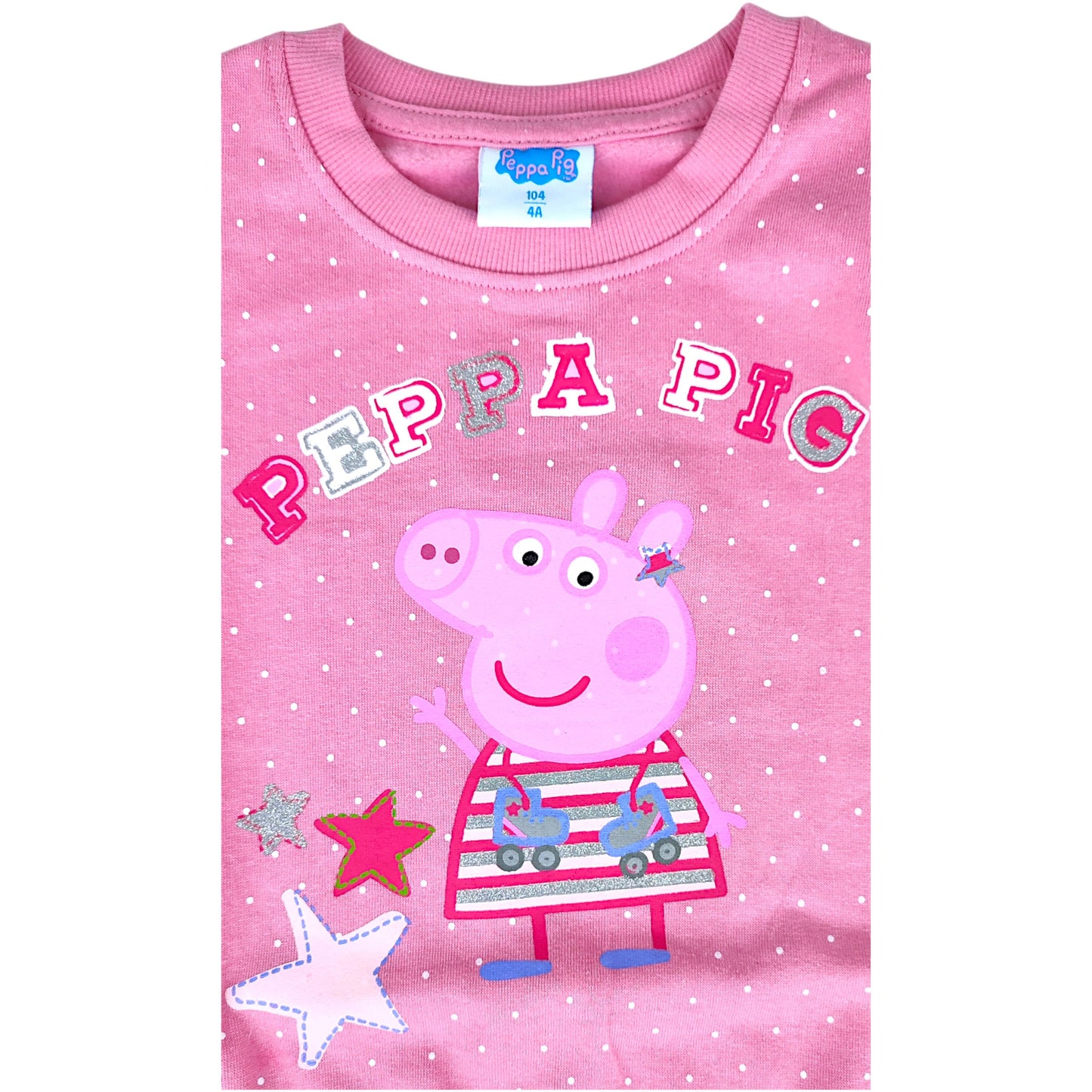 Peppa Pig Sweatshirt für Mädchen mit Glitzer Gr. 92 - 116 cm
