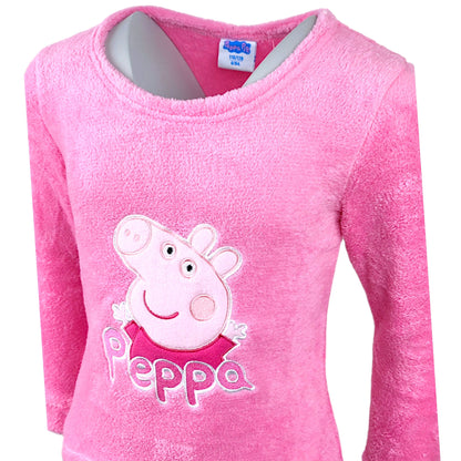 Peppa Pig Schlafanzug Fleece für Mädchen Gr. 92 - 128 cm