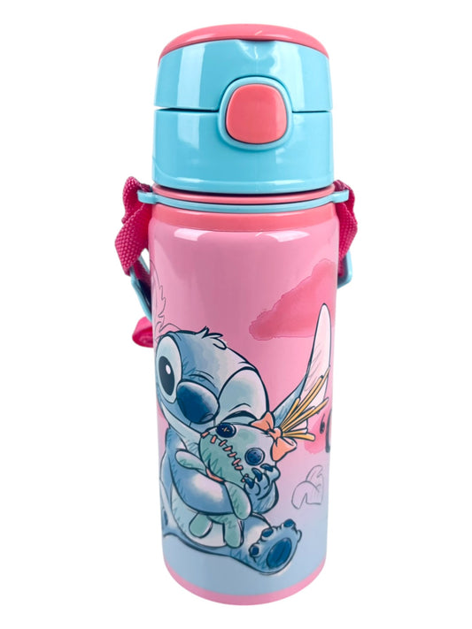 Alu-Trinkflasche Disney Stitch 600 ml mit Tragegurt