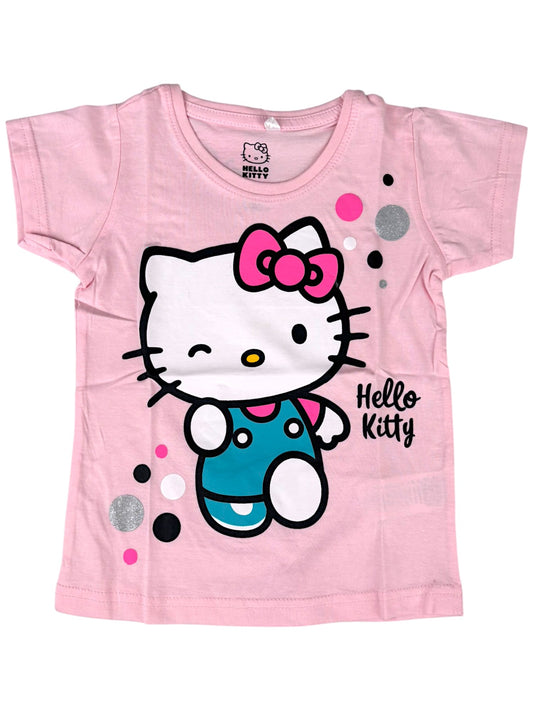 Hello Kitty T-Shirt für Mädchen mit Glitzer Gr. 104 - 134 cm