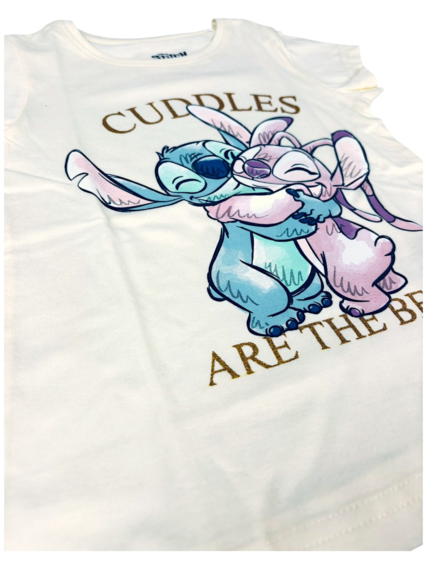 Disney Stitch Schlafanzug kurz mit Glitzerdetails  - Shorty für Mädchen Gr. 104 - 152 cm