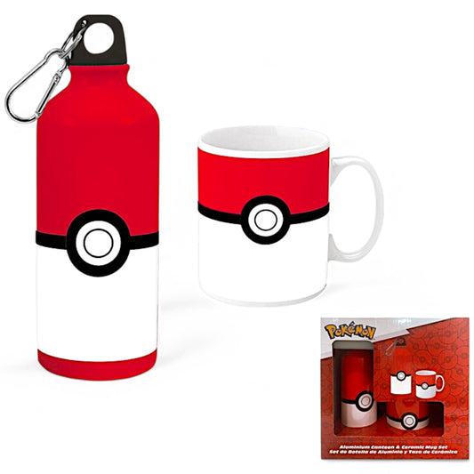 Pokémon Set Alu-Trinkflasche & Keramik Tasse