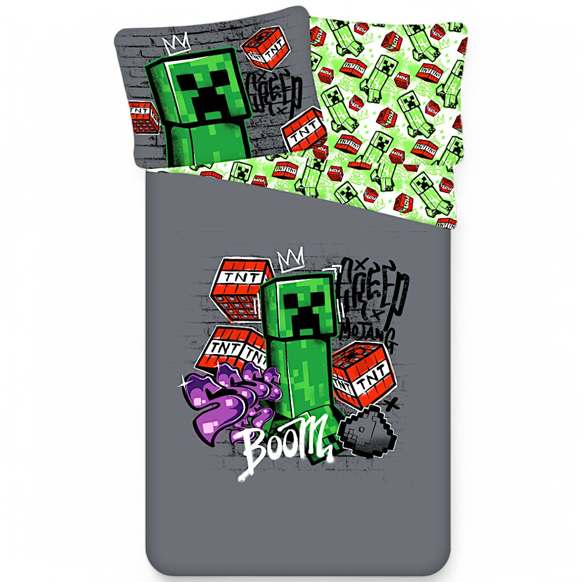 Kinderbettwäsche Minecraft Creeper Set 2-tlg. 135-140 x 200 cm