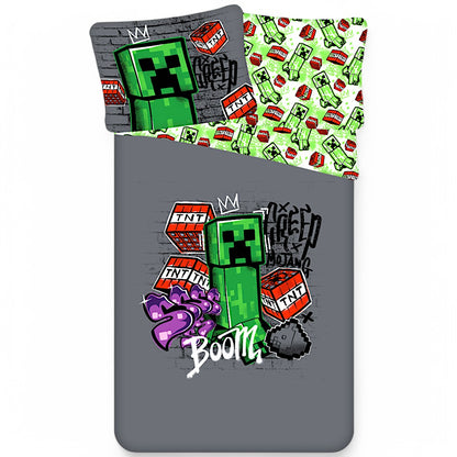 Kinderbettwäsche Minecraft Creeper Set 2-tlg. 135-140 x 200 cm