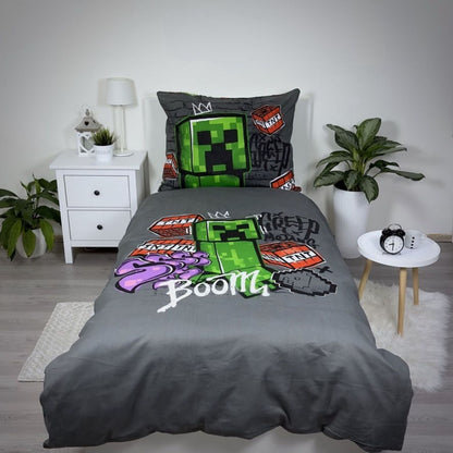 Kinderbettwäsche Minecraft Creeper Set 2-tlg. 135-140 x 200 cm