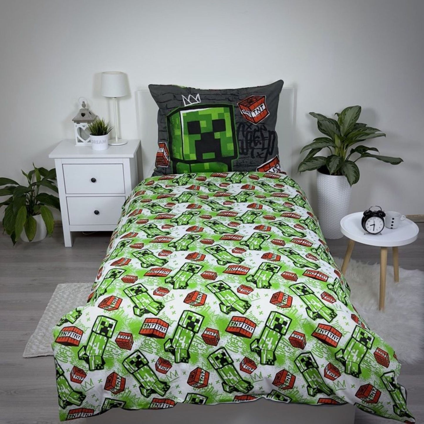 Kinderbettwäsche Minecraft Creeper Set 2-tlg. 135-140 x 200 cm