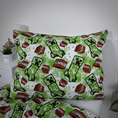 Kinderbettwäsche Minecraft Creeper Set 2-tlg. 135-140 x 200 cm
