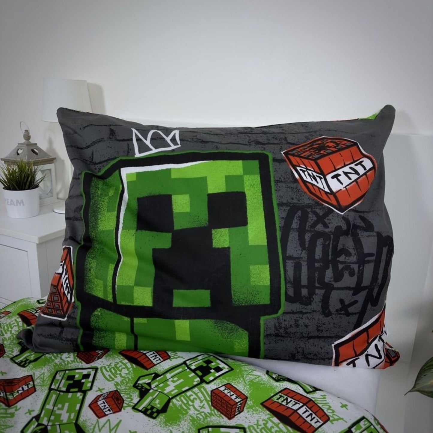 Kinderbettwäsche Minecraft Creeper Set 2-tlg. 135-140 x 200 cm